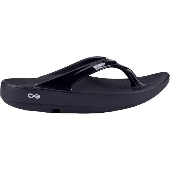 NEW~Women's Oofos Oolala Luxe Black Comfort Sandals Size 7 - Picture 1 of 16